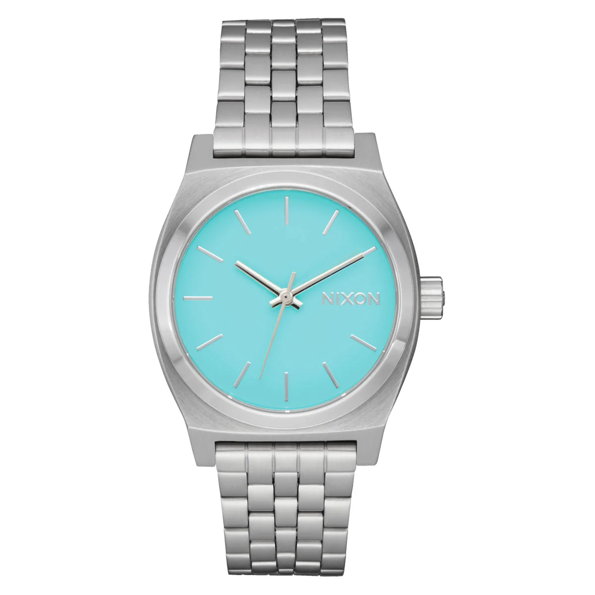 Nixon Medium Time Teller Watch - Silver/Turquoise