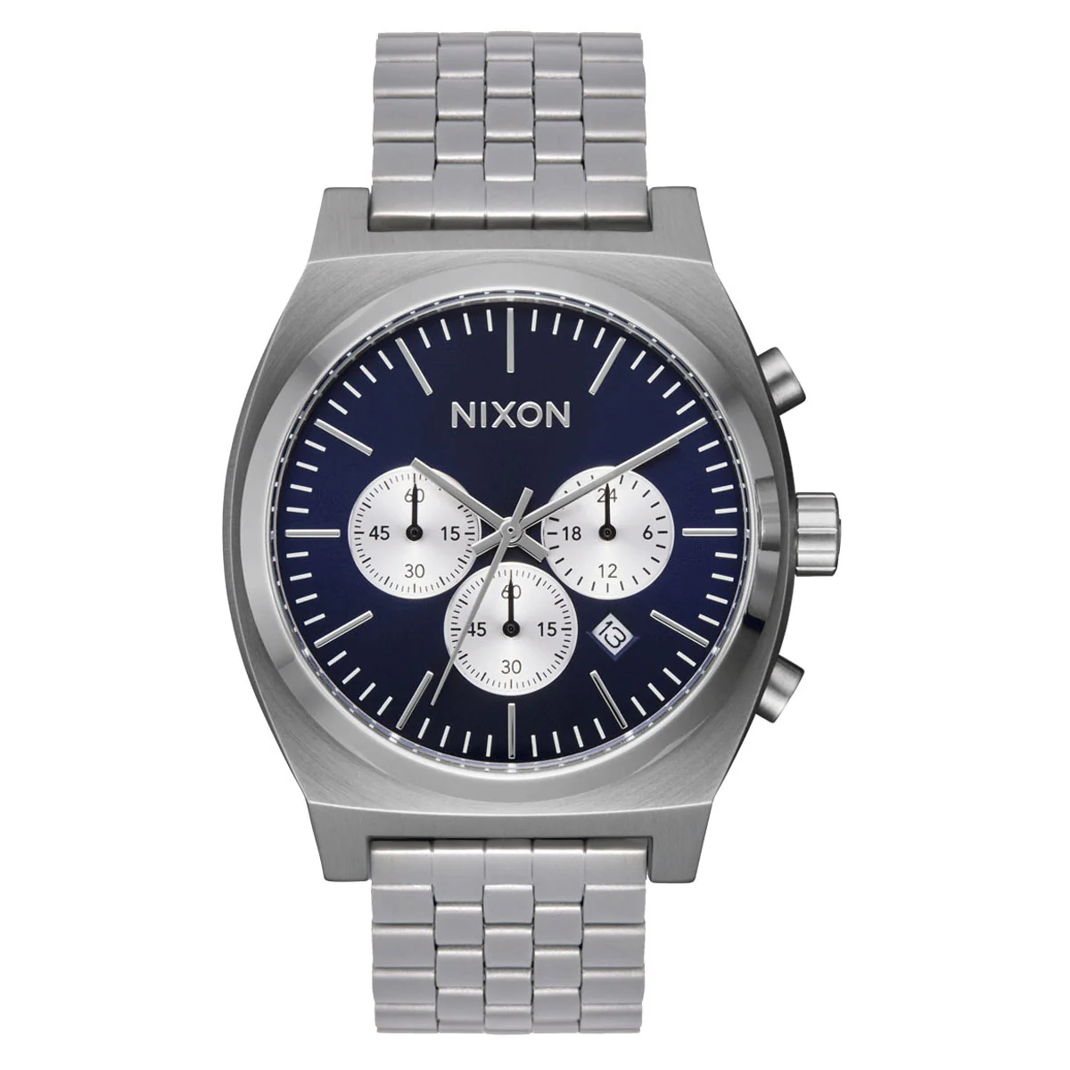Nixon Time Teller Chrono Watch - Silver/Midnight