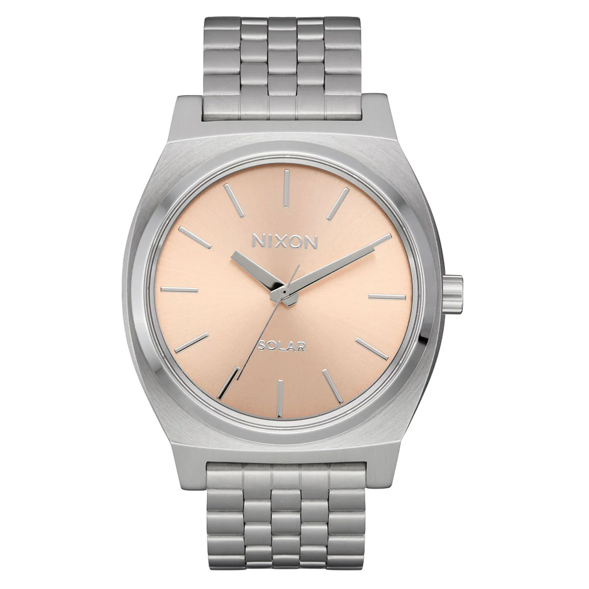 Nixon Time Teller Solar Watch - Silver/Salmon