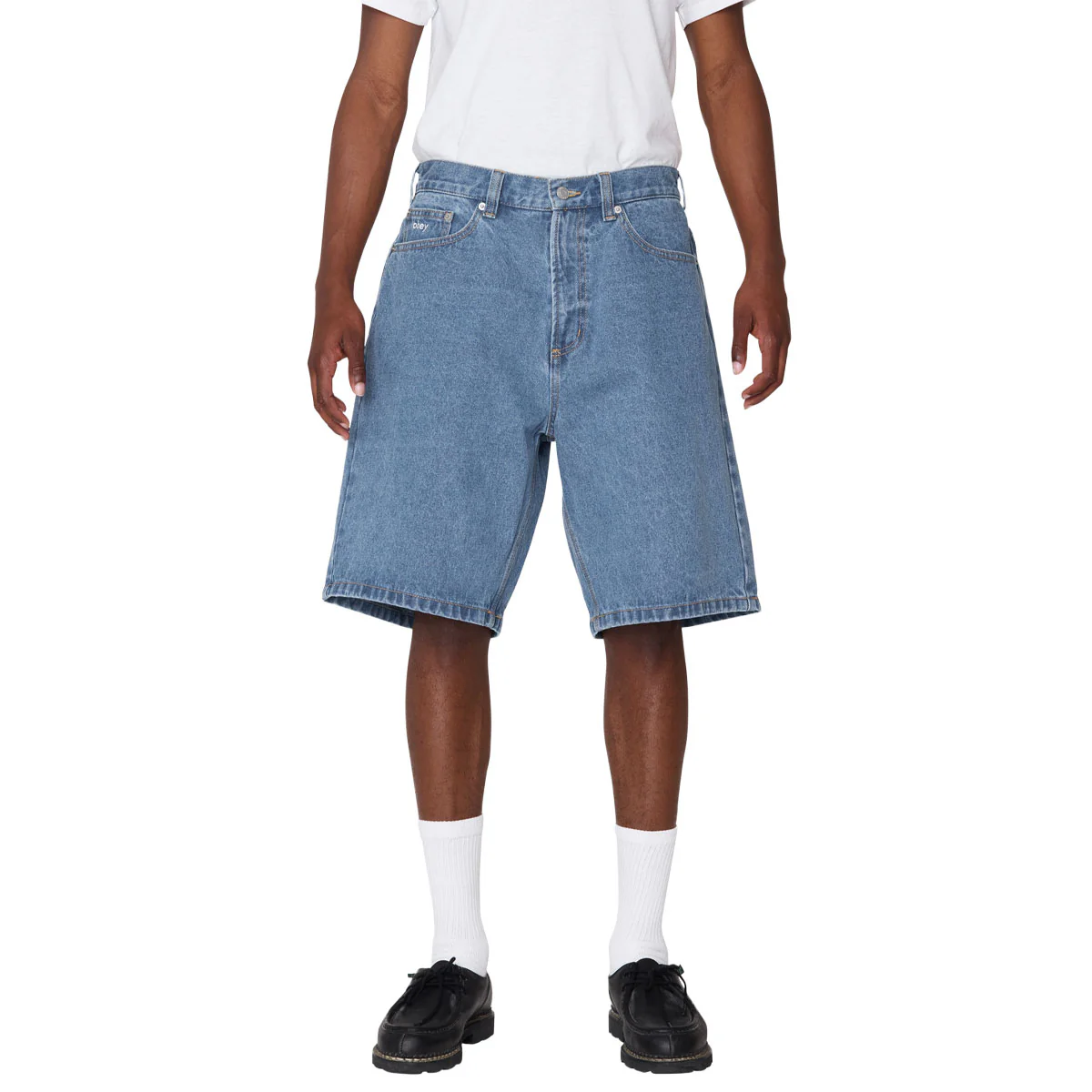 Obey Bigwig Baggy Denim Shorts - Light Indigo II - Image 3