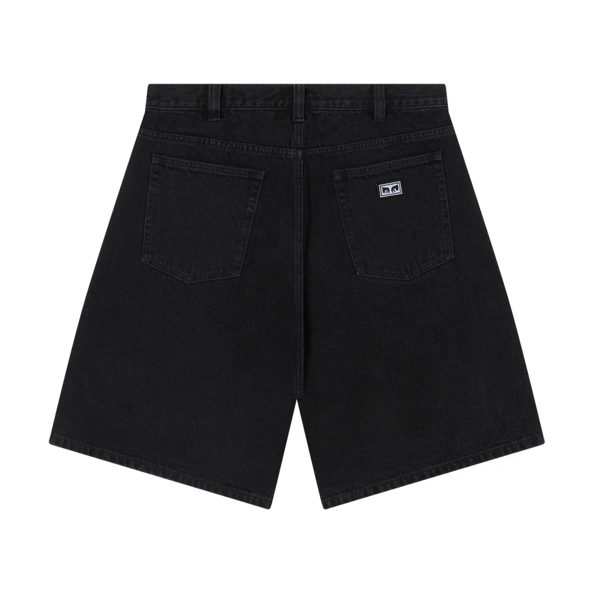 Obey Bigwig Baggy Denim Shorts - Washed Black - Image 2