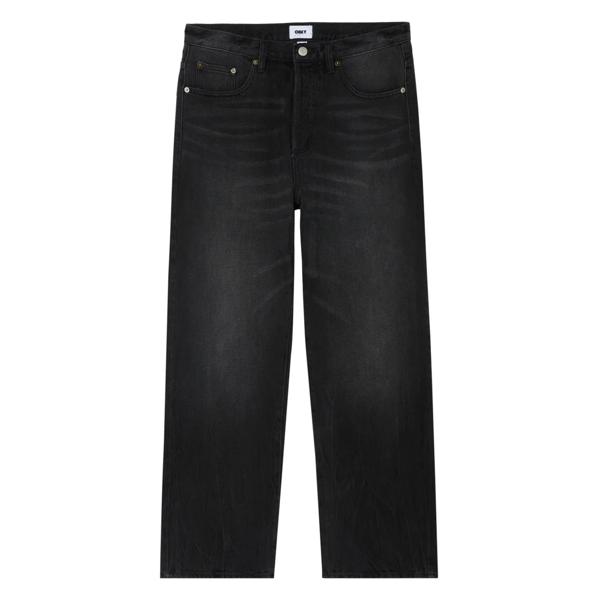 Obey Boxcar Straight Leg Denim Jeans - Heavy Vintage Black