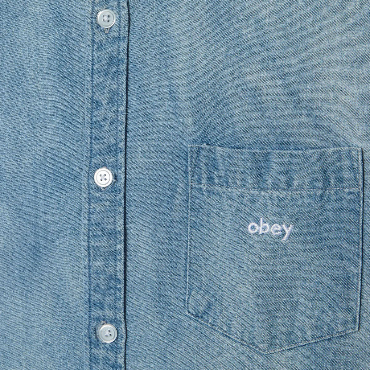 Obey Owens Denim Shirt - Bleached Indigo - Image 3