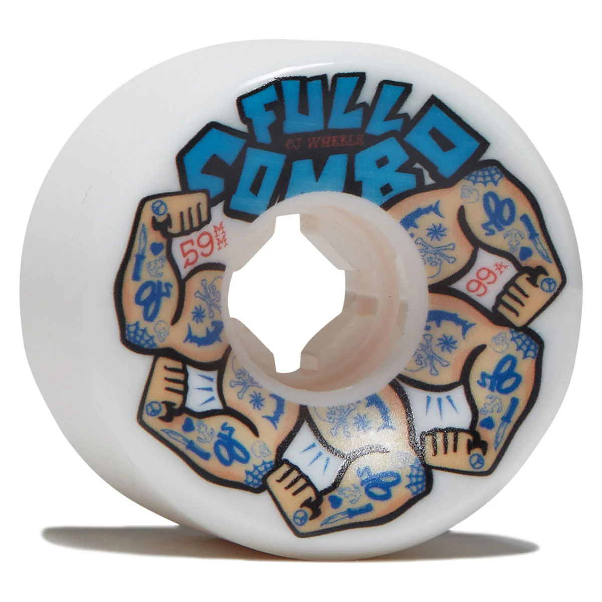 OJ Team Elite Full Combo 99a Skateboard Wheels - White - 59mm