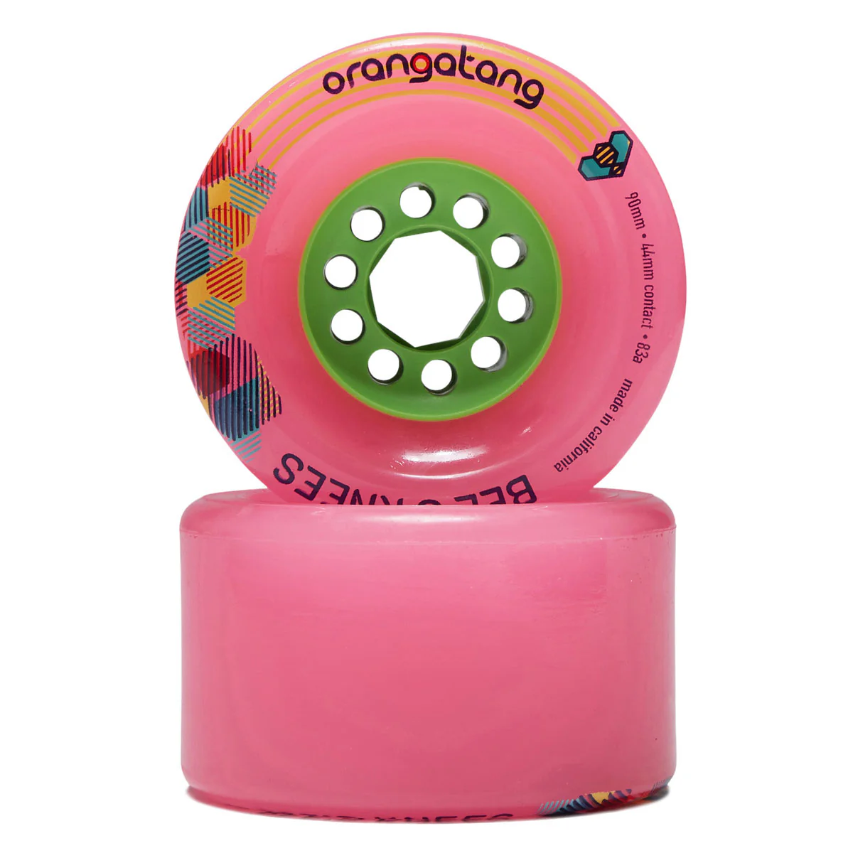 Orangatang Bee's Knees 83a Longboard Wheels - Pink - 90mm - Image 2