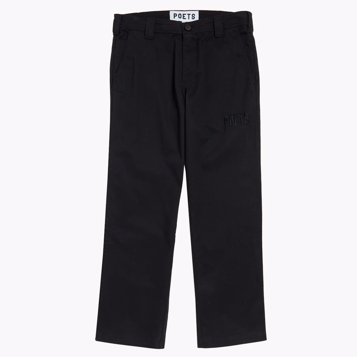 Poets Byrne Embroidered Relaxed Fit Corduroy Pants - Black