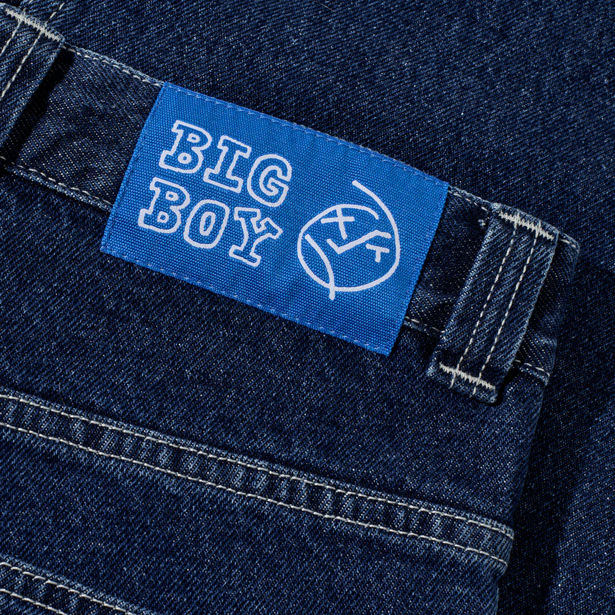 Polar Big Boy Jeans - Dark Blue/White Stitching - Image 4