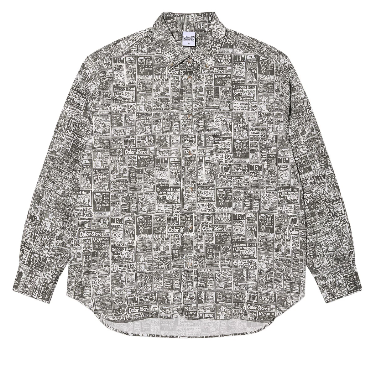 Polar Newspaper Ben Long Sleeve Shirt - Light Grey