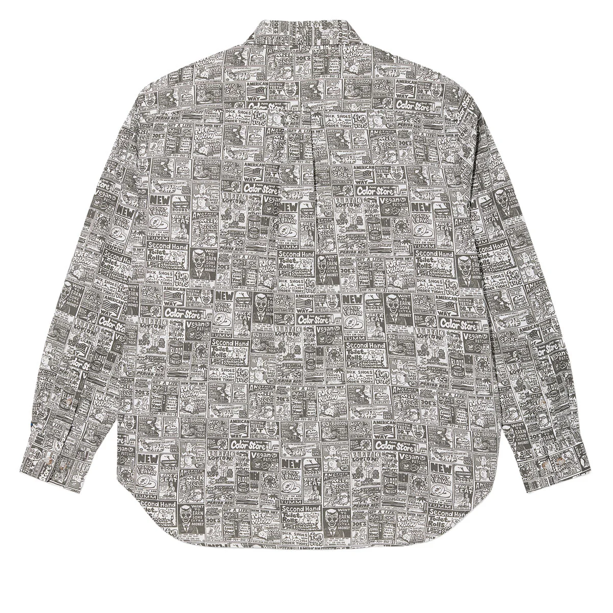 Polar Newspaper Ben Long Sleeve Shirt - Light Grey - Image 2