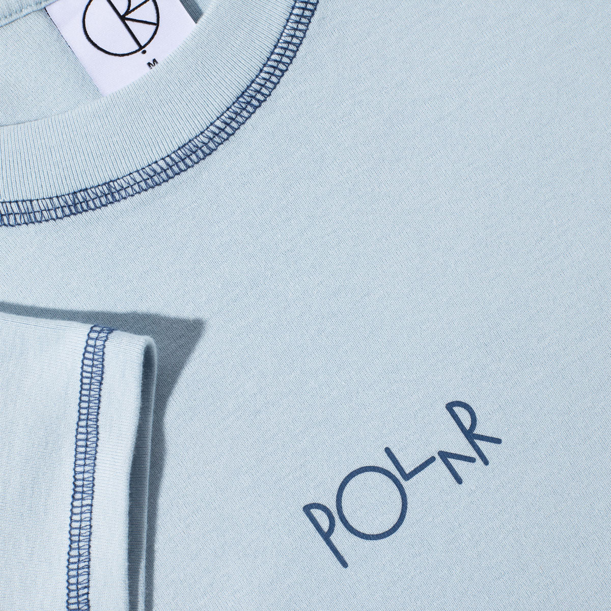 Polar Womens Script Logo Baby T-Shirt - Light Blue/Dark Blue - Image 3