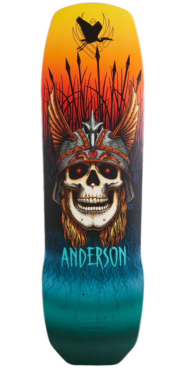 Powell-Peralta Flight Andy Anderson Crane Skull Skateboard Deck - 9.13"