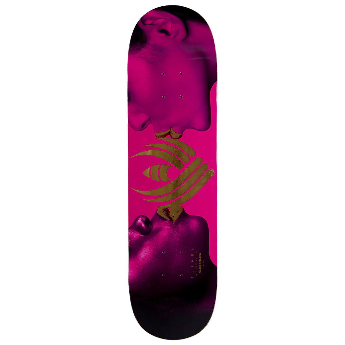 Powell-Peralta Flight Kiss Skateboard Deck - Pink/Gold Foil - 8.25"