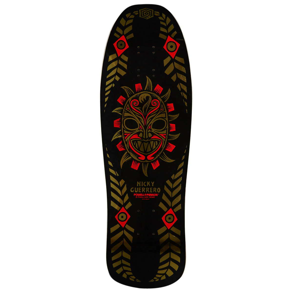 Powell-Peralta Nicky Guerrero Mask 07 Reissue Skateboard Deck - Black/Gold Foil - 10.00"