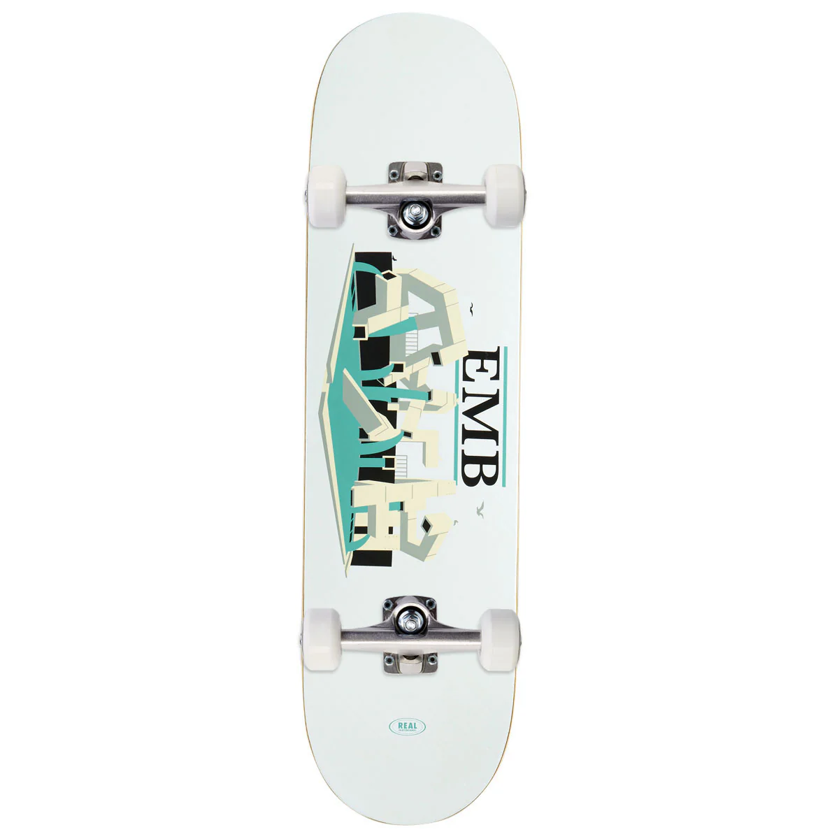 Real EMB Team Skateboard Complete - White - 8.50"