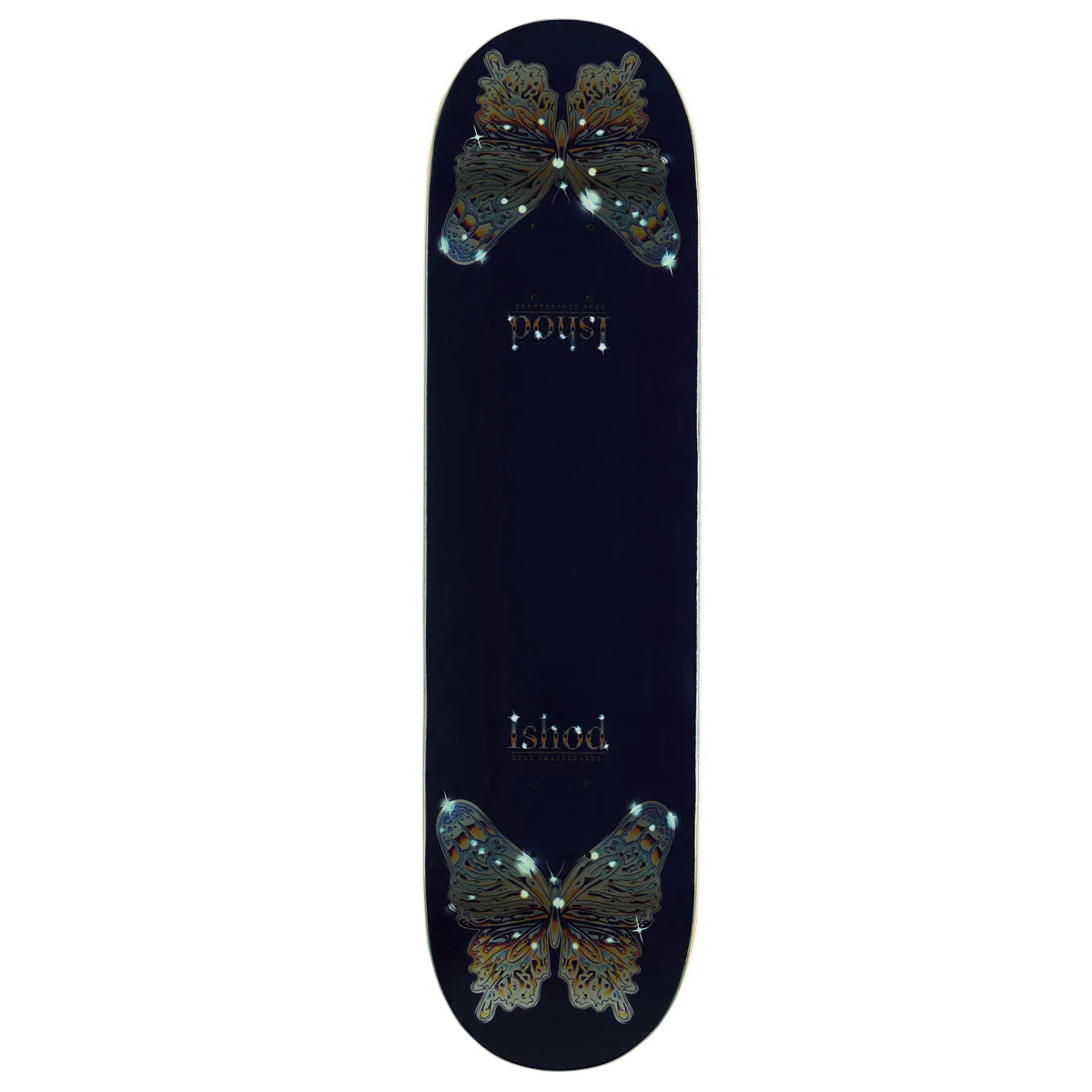 Real Ishod Mariposa Chrome Redux Twin Tail Skateboard Deck - Navy - 8.25"