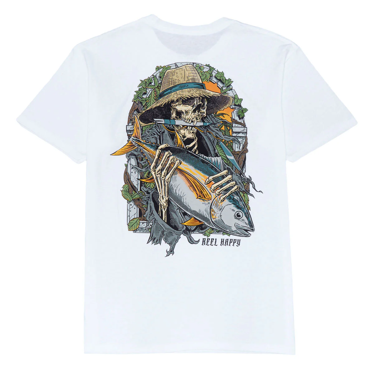 Reel Happy Fish & Bones T-Shirt - White
