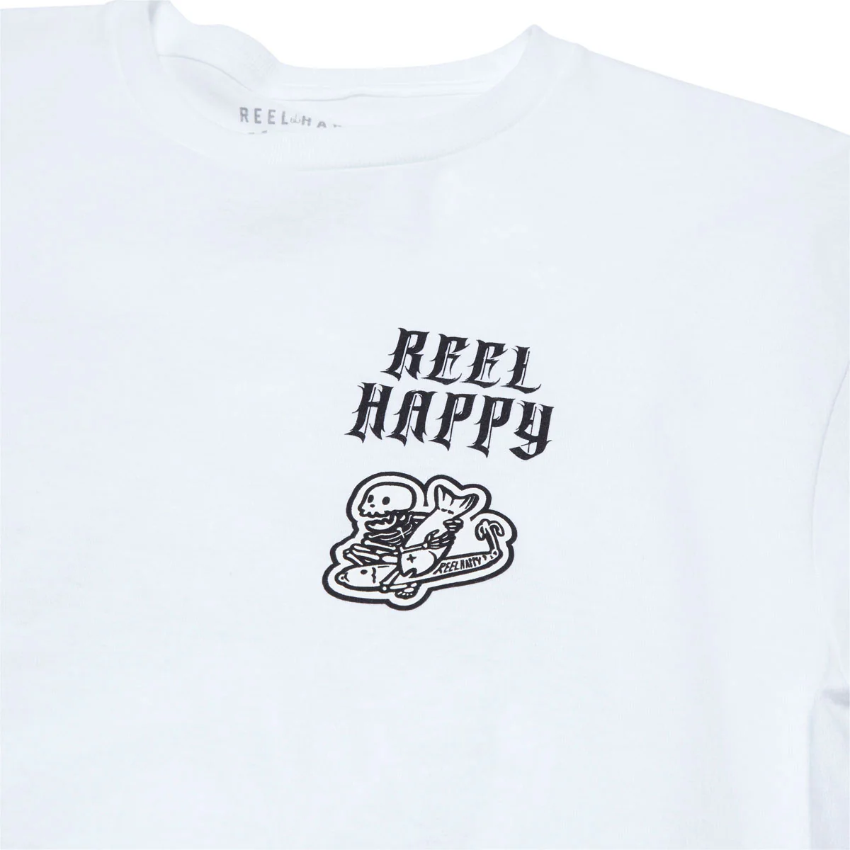 Reel Happy Fish & Bones T-Shirt - White - Image 3