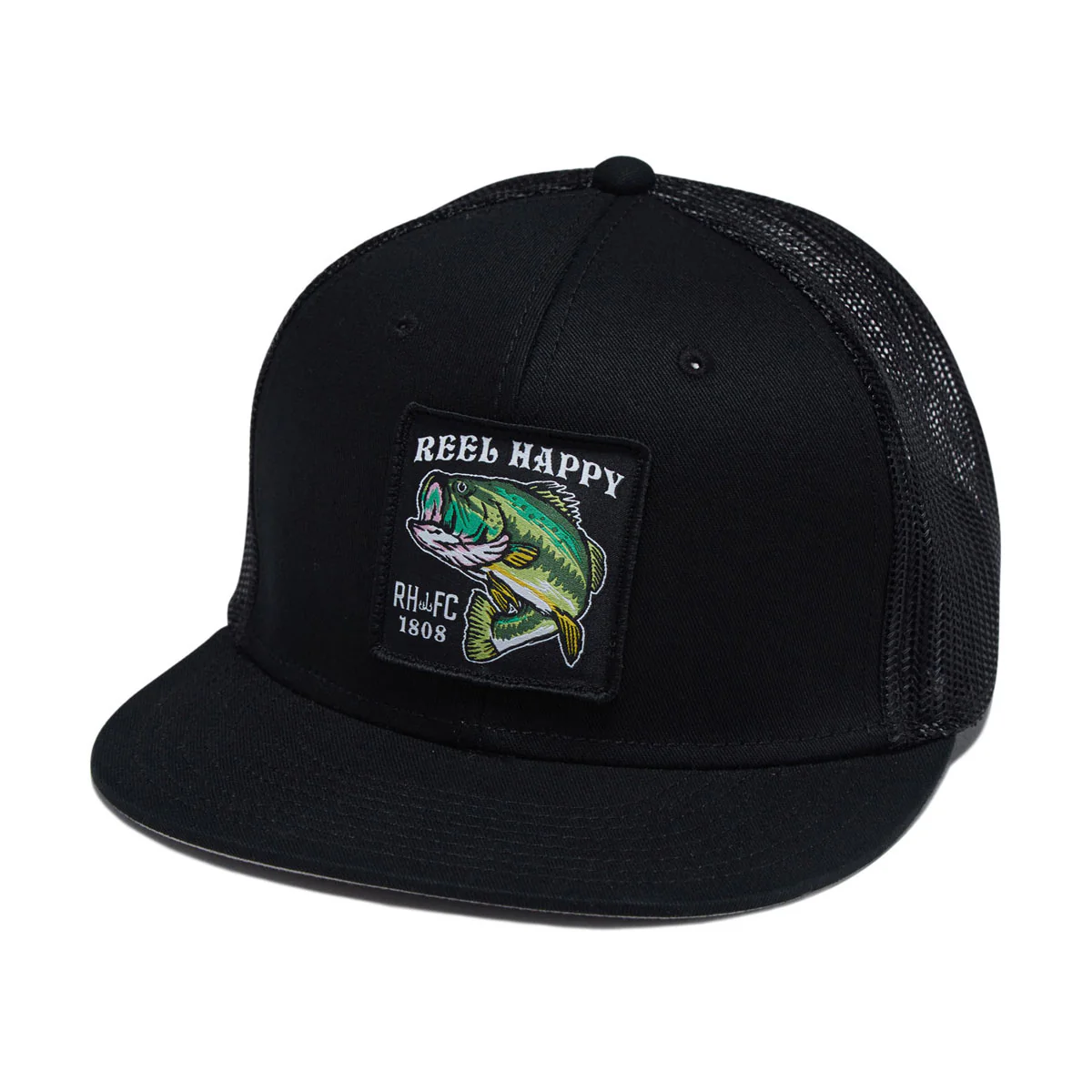 Reel Happy Large Marge Trucker Hat - Black