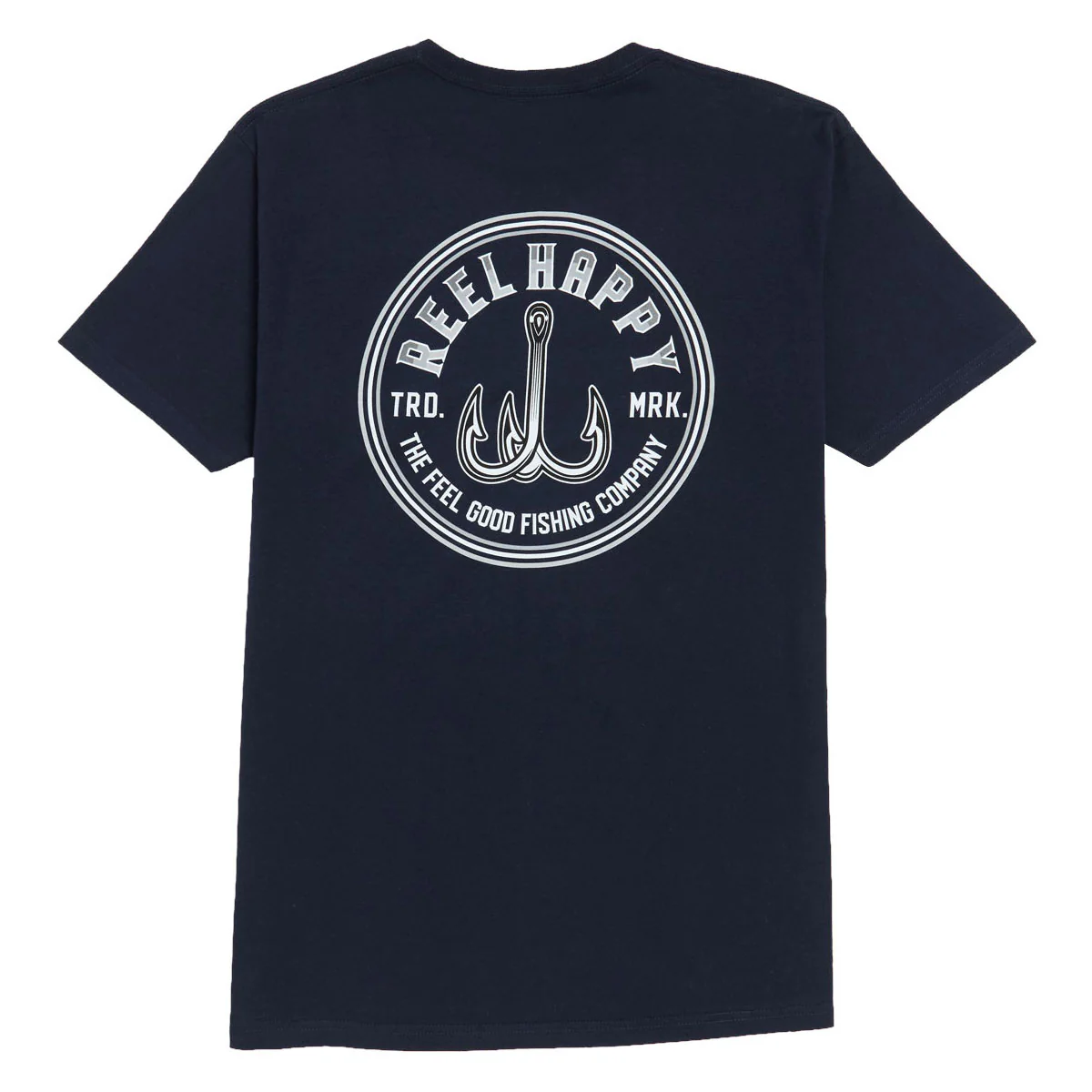 Reel Happy Treble Hook T-Shirt - Navy