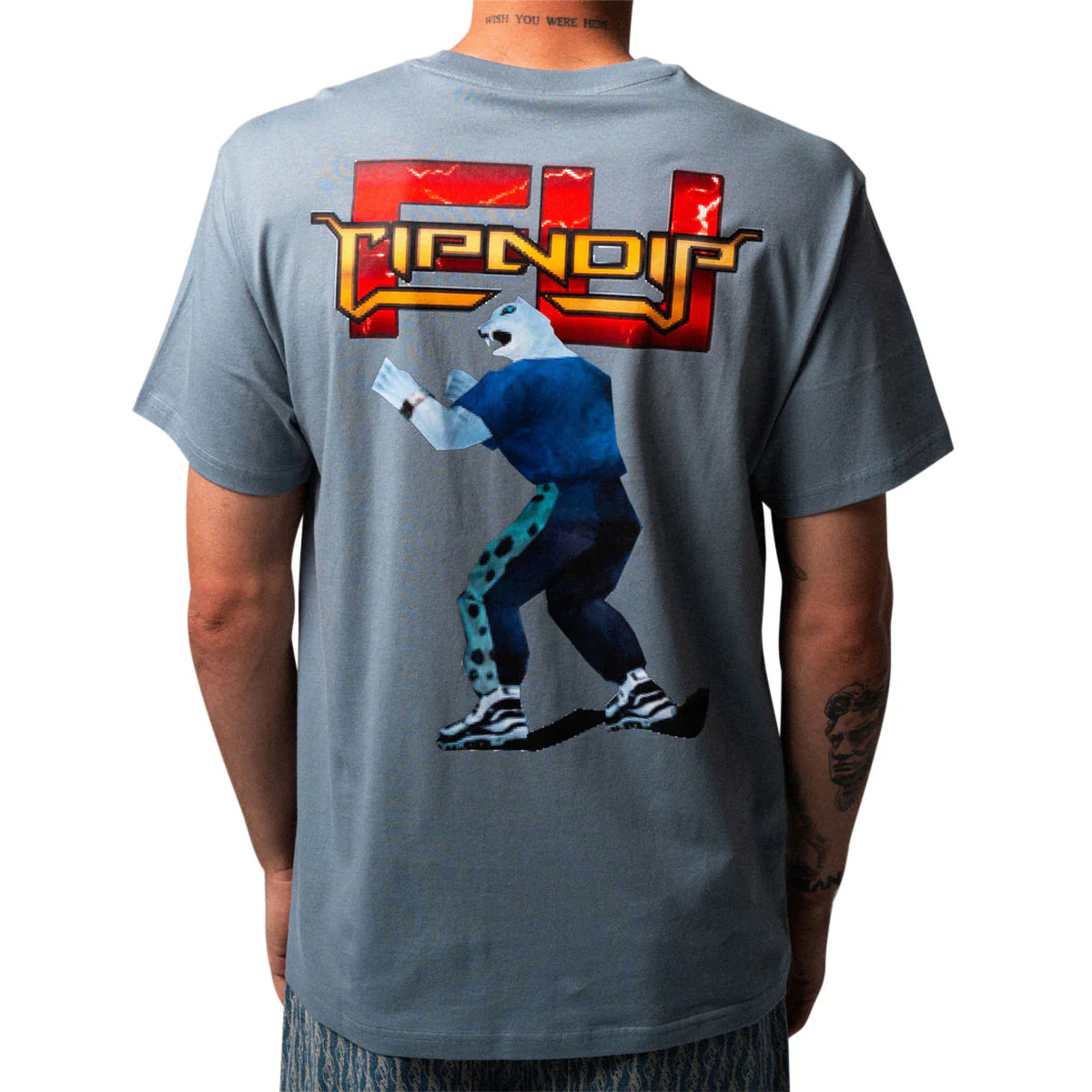 RIPNDIP Fight T-Shirt - Dusty Slate - Image 4