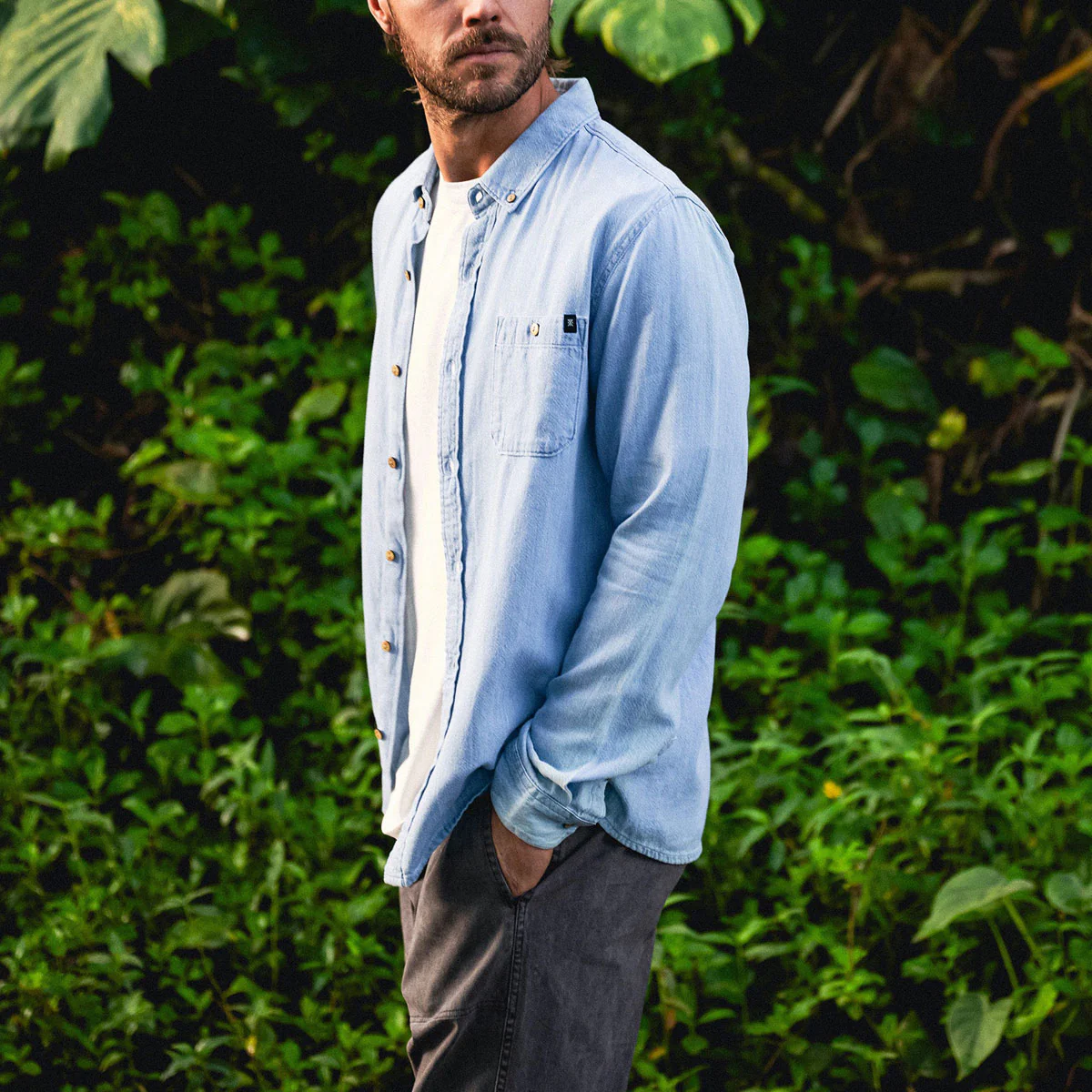Roark Scholar Long Sleeve Woven Shirt - Bleached - Image 4