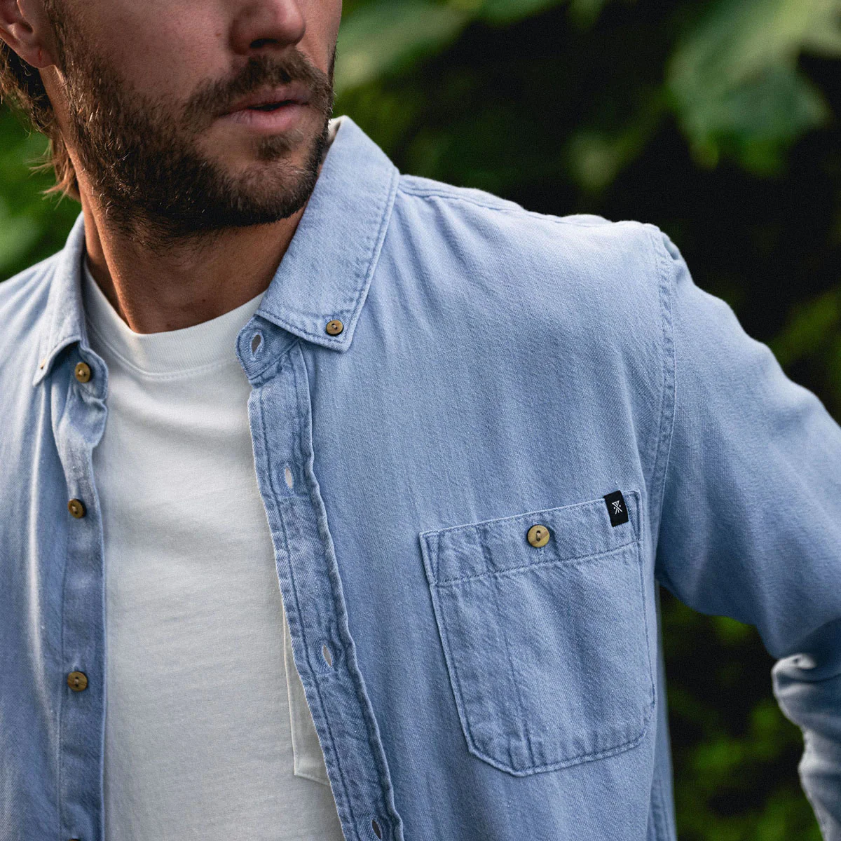 Roark Scholar Long Sleeve Woven Shirt - Bleached - Image 5
