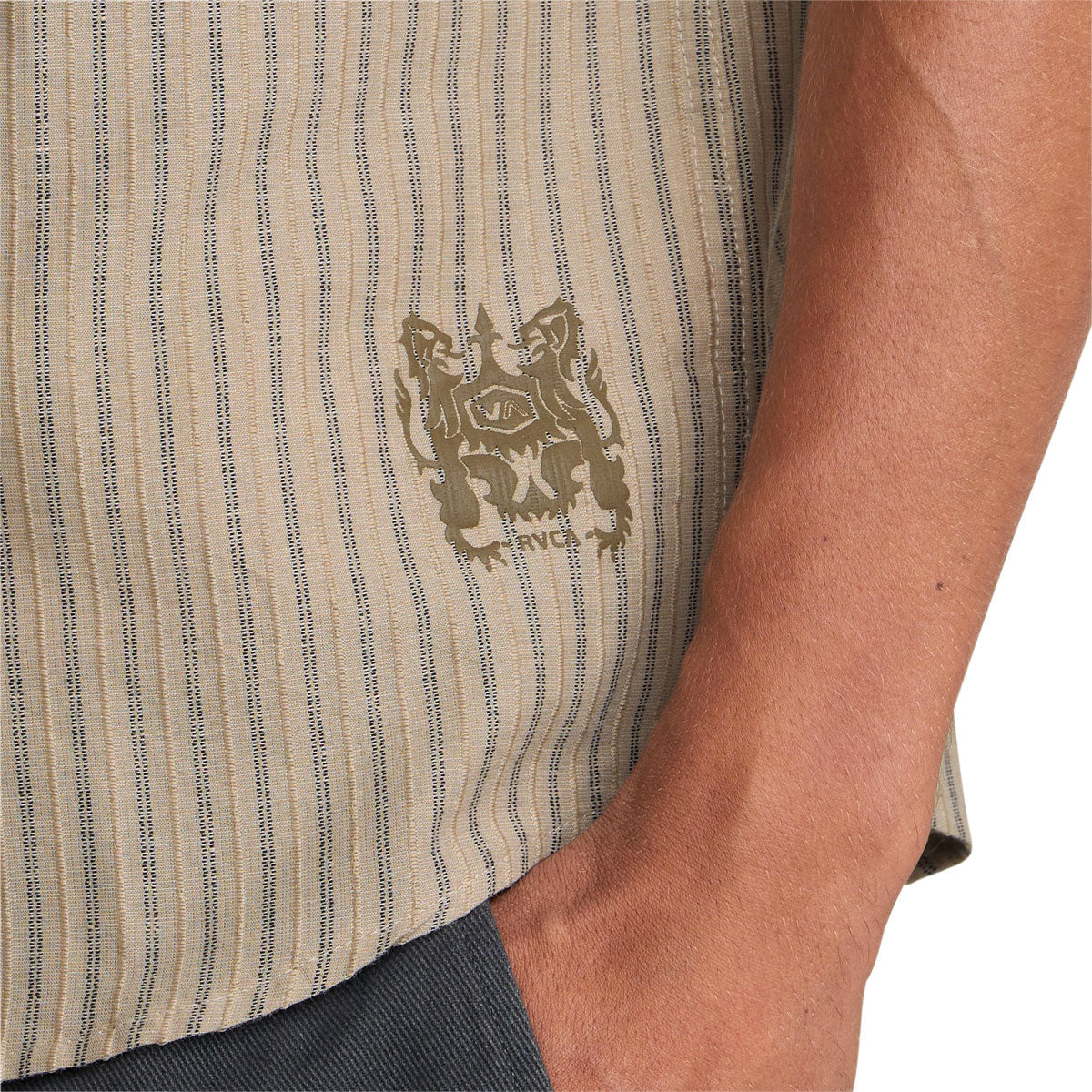 RVCA Archive Stripe Shirt - Light Khaki - Image 3