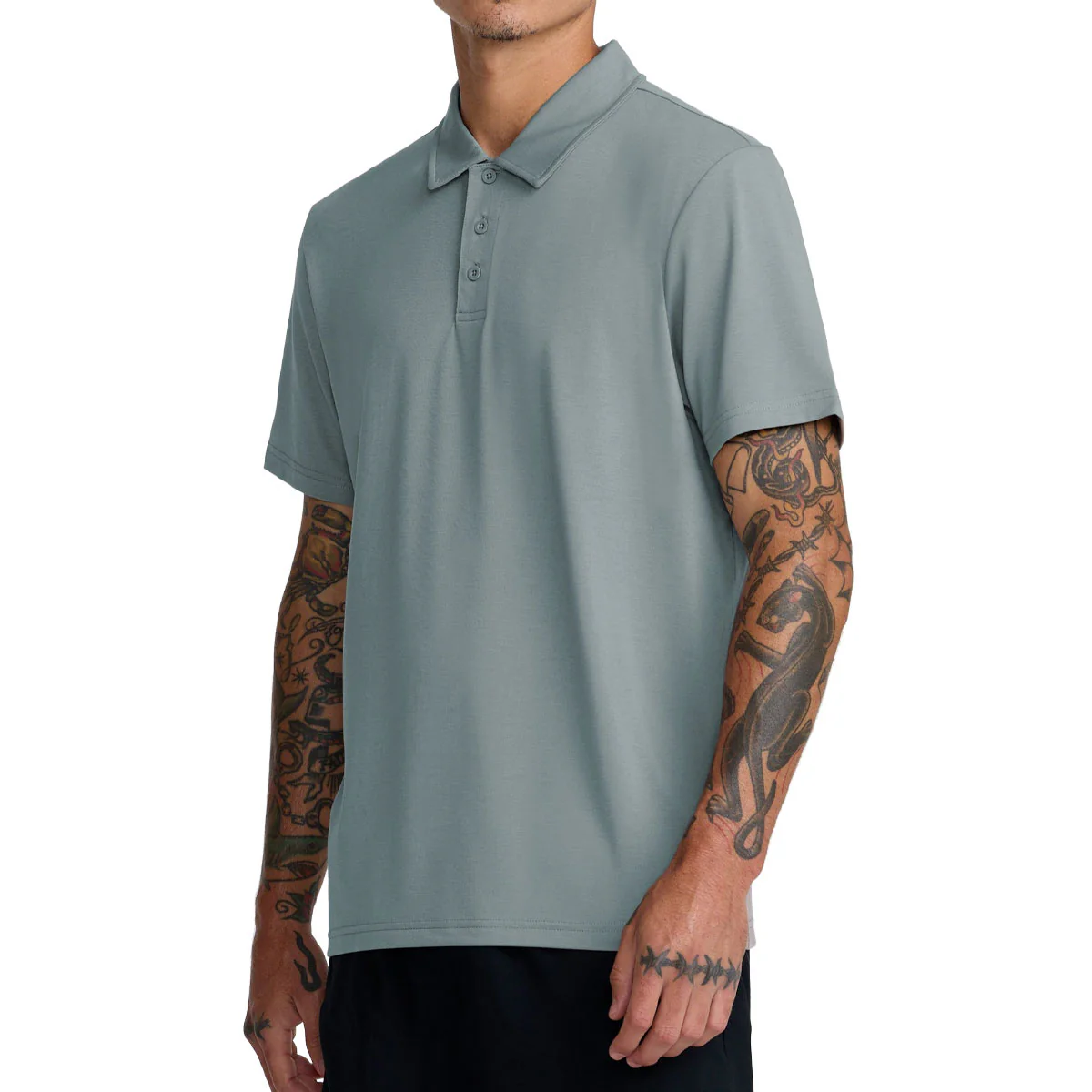 RVCA Balance Polo Shirt - Lead - Image 4
