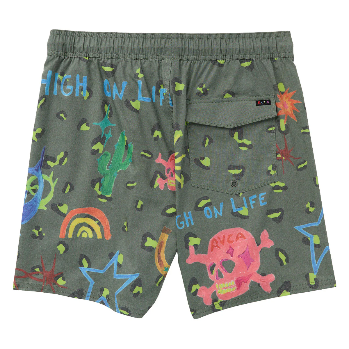 RVCA Dani Skull Elastic 17" Boardshorts - Olive - Image 2