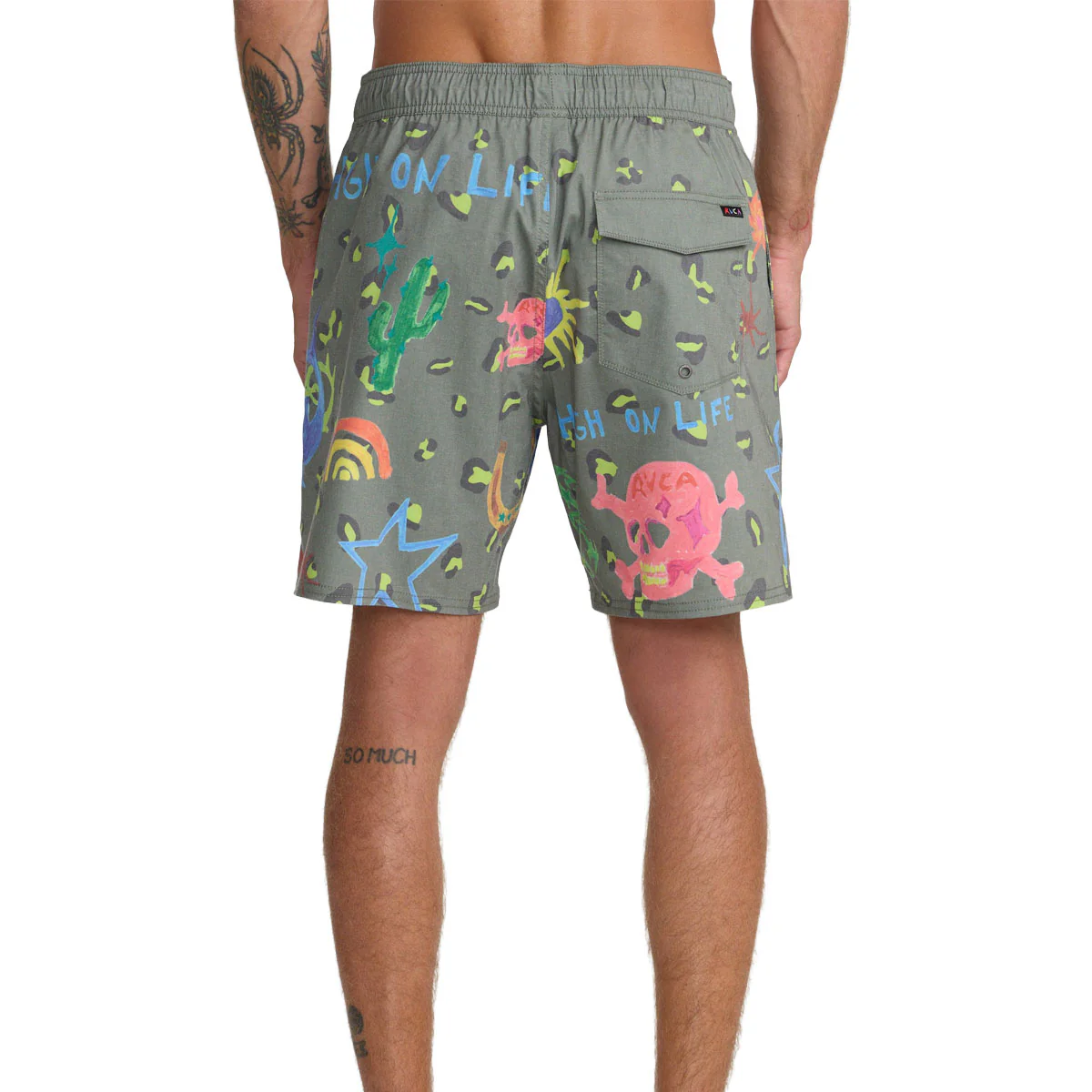 RVCA Dani Skull Elastic 17" Boardshorts - Olive - Image 5