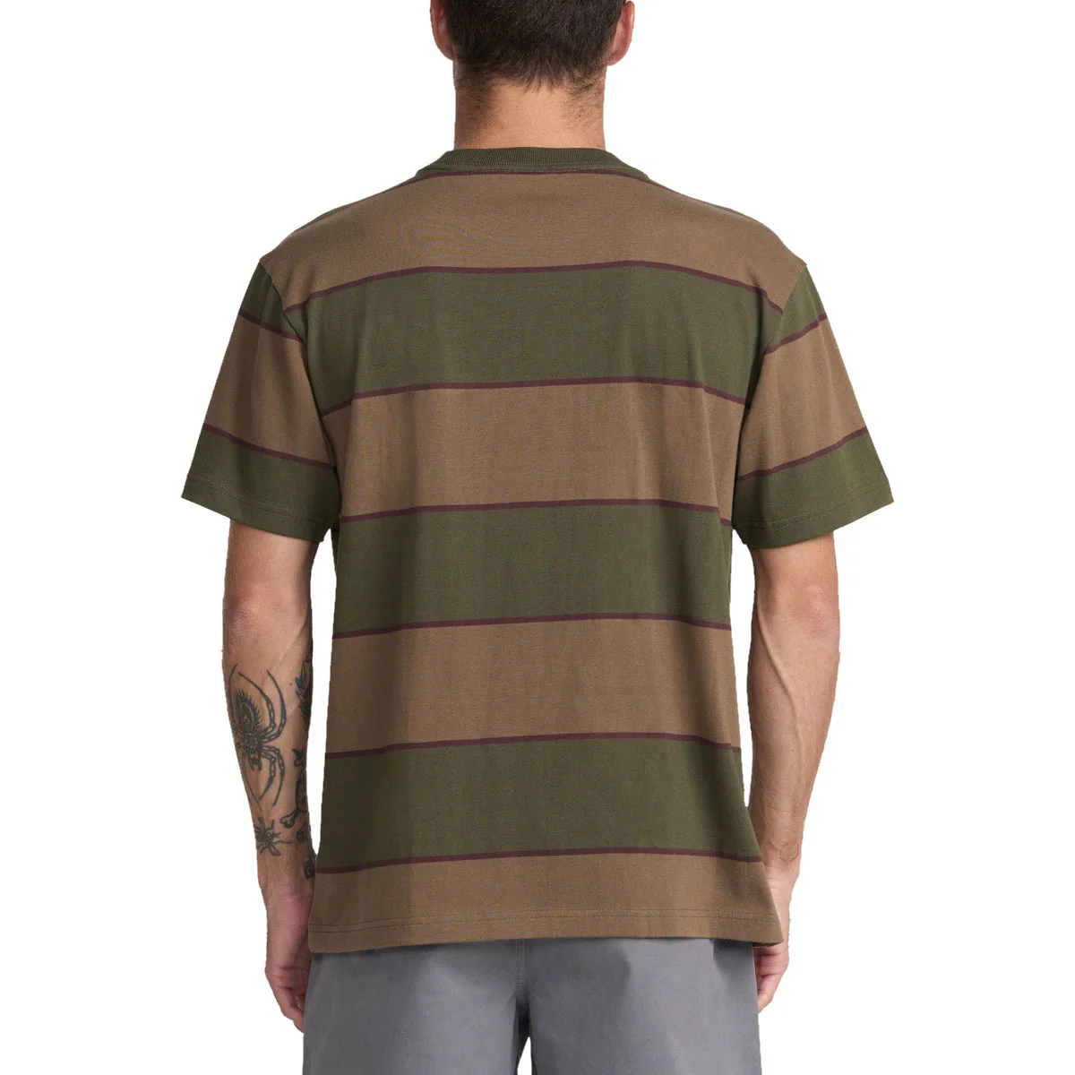 RVCA Dayshift Stripe Pocket T-Shirt - Fatigue - Image 2