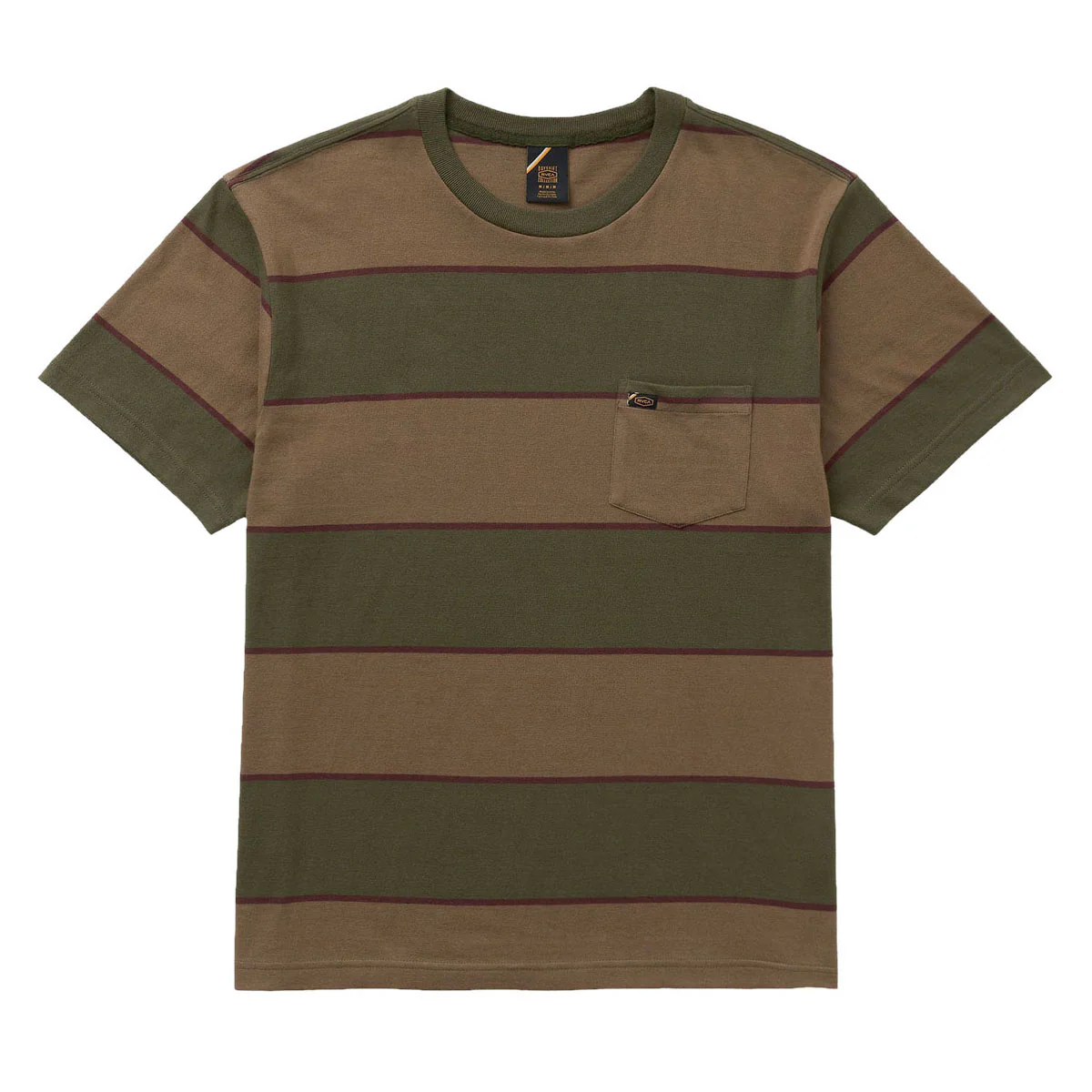 RVCA Dayshift Stripe Pocket T-Shirt - Fatigue - Image 5