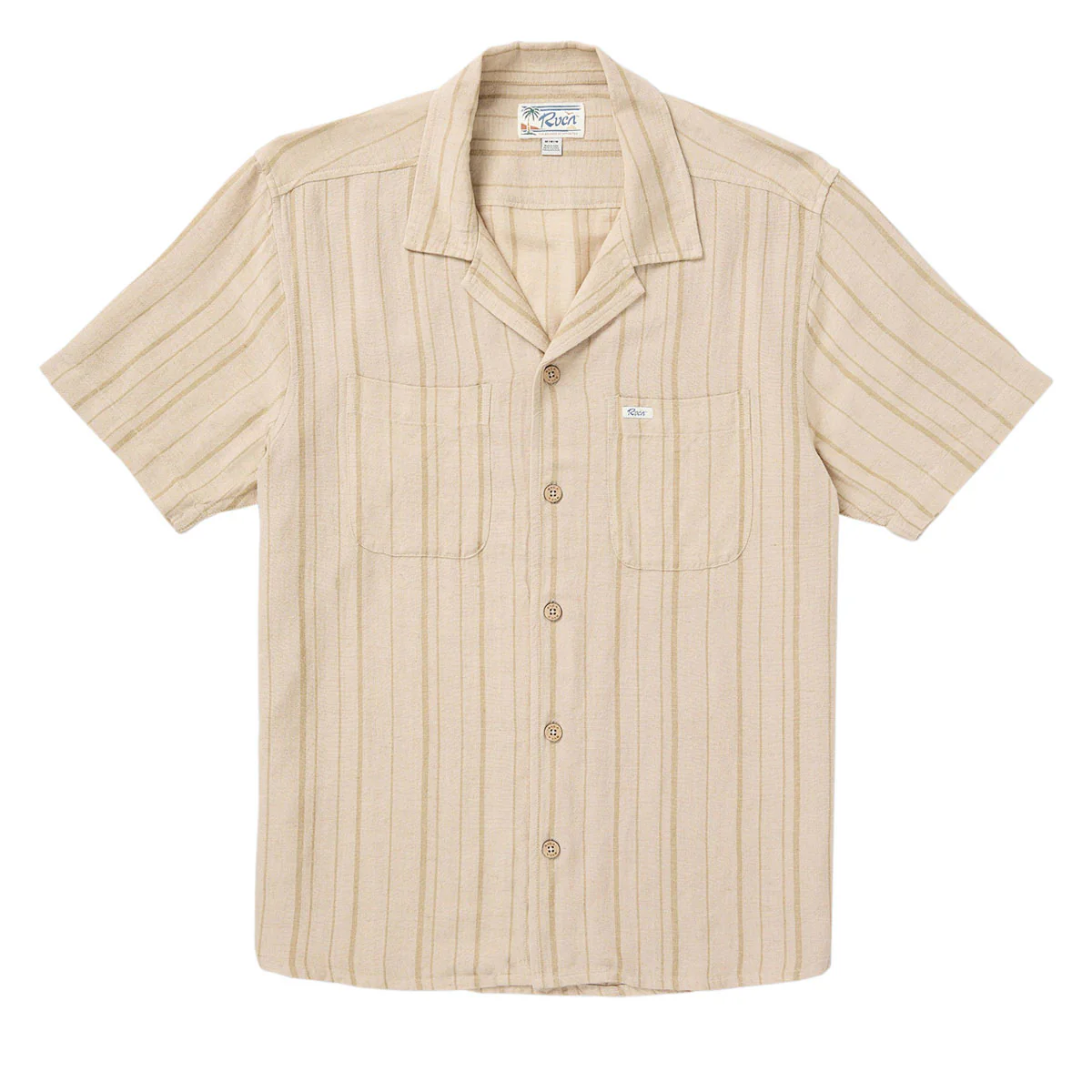 RVCA Exotica Stripe Shirt - Light Khaki - Image 5