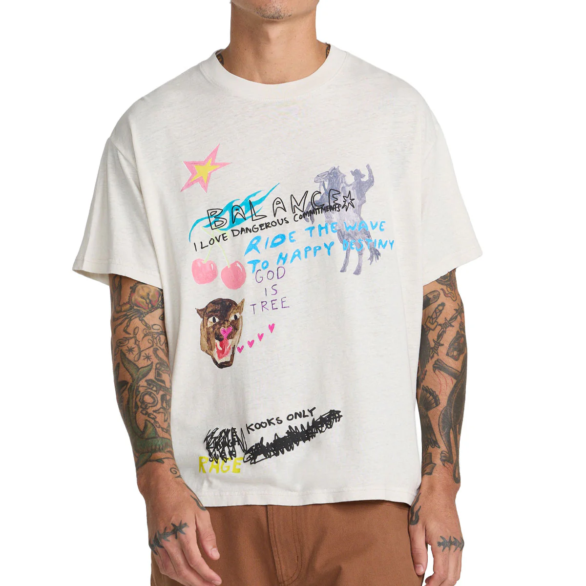RVCA Ride The Wave Hemp T-Shirt - Ceramic