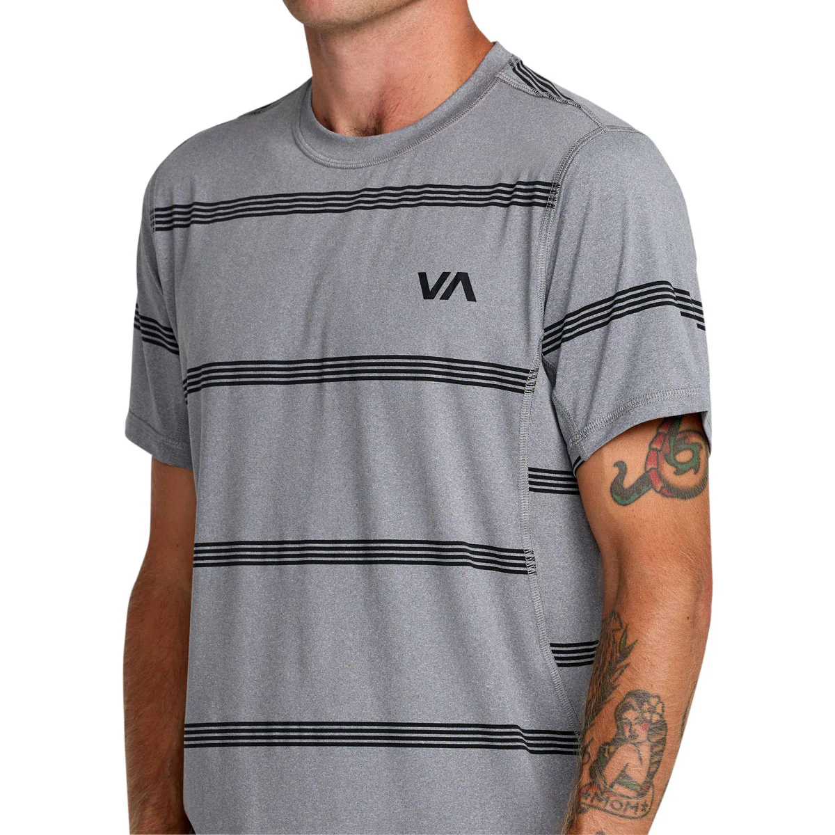 RVCA Sport Vent Stripe Shirt - Heather Grey - Image 3
