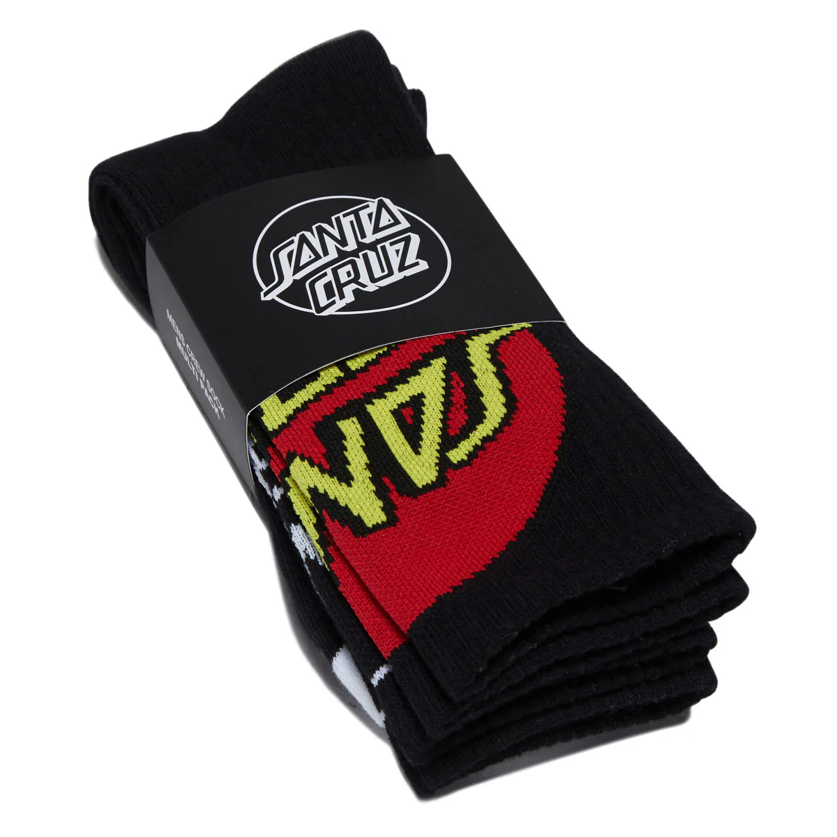 Santa Cruz Big Cruz Crew 2 Pack Of Socks - Black Multi - Image 2