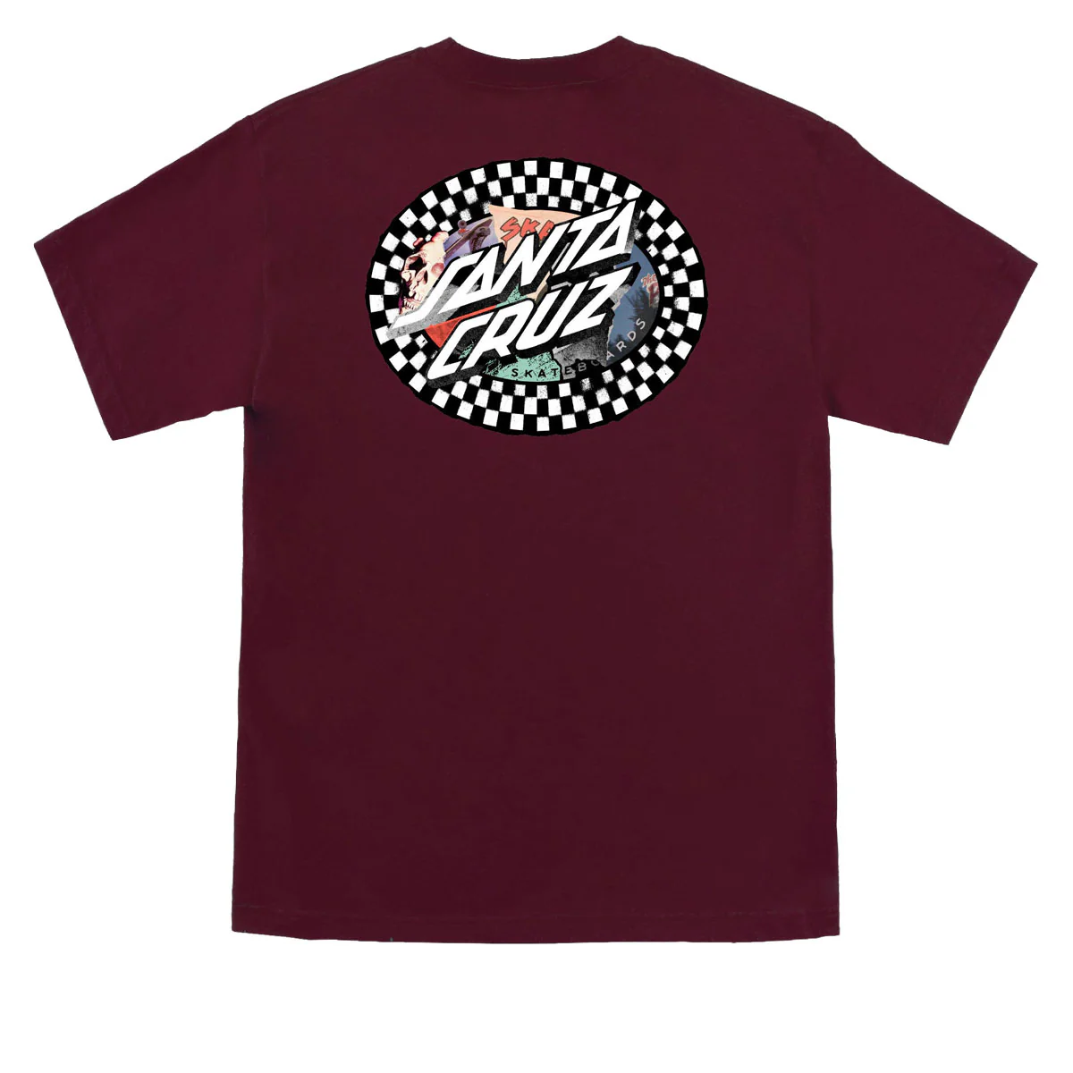 Santa Cruz Collage Oval Dot T-Shirt - Maroon