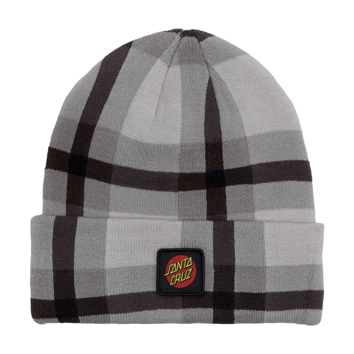 Santa Cruz Cruz Label Beanie - Black Plaid