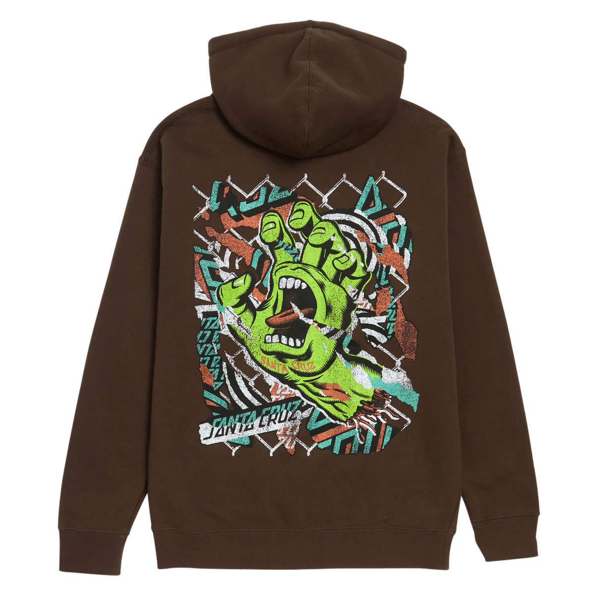 Santa Cruz Damaged Hand Hoodie - Brown