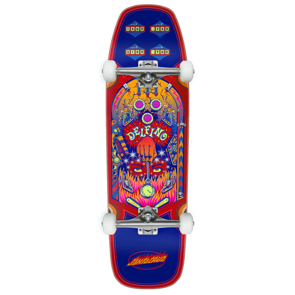 Santa Cruz Delfino Pinball Pro Shaped Skateboard Complete - 9.14"