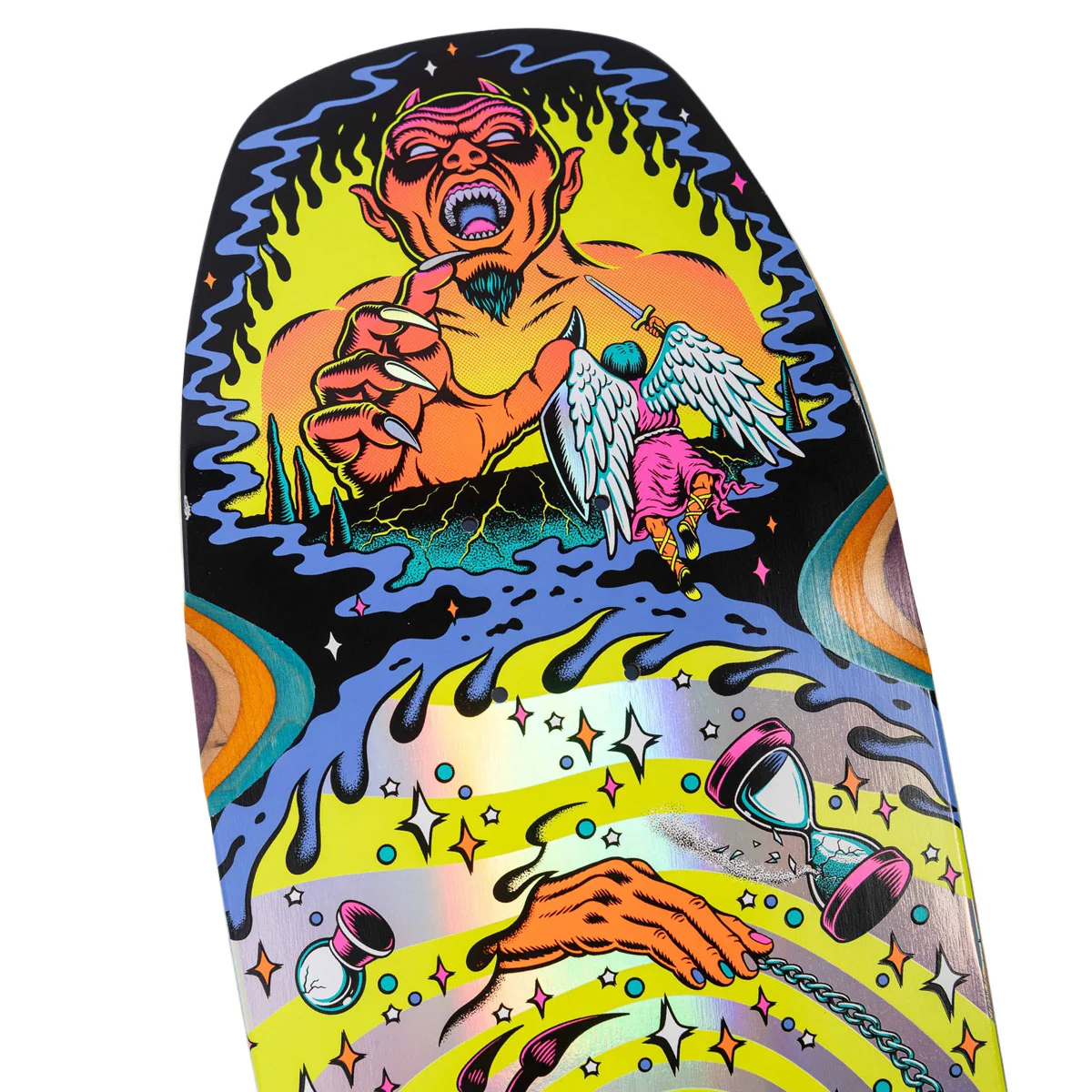 Santa Cruz Delfino Pinball Vision Pro Shaped Skateboard Deck - 9.14" - Image 3