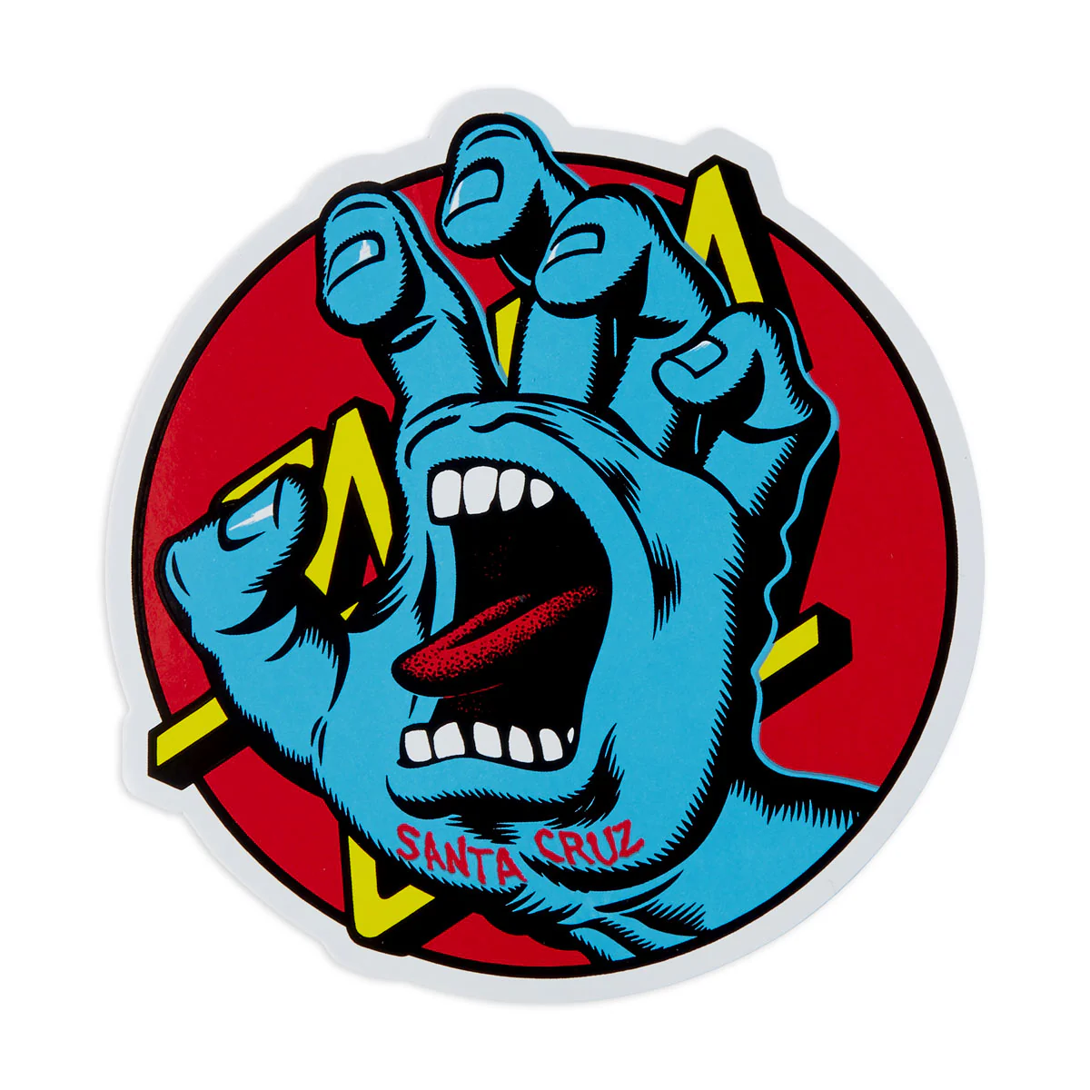 Santa Cruz Hand Dot 3.5" Sticker - White/Blue/Red