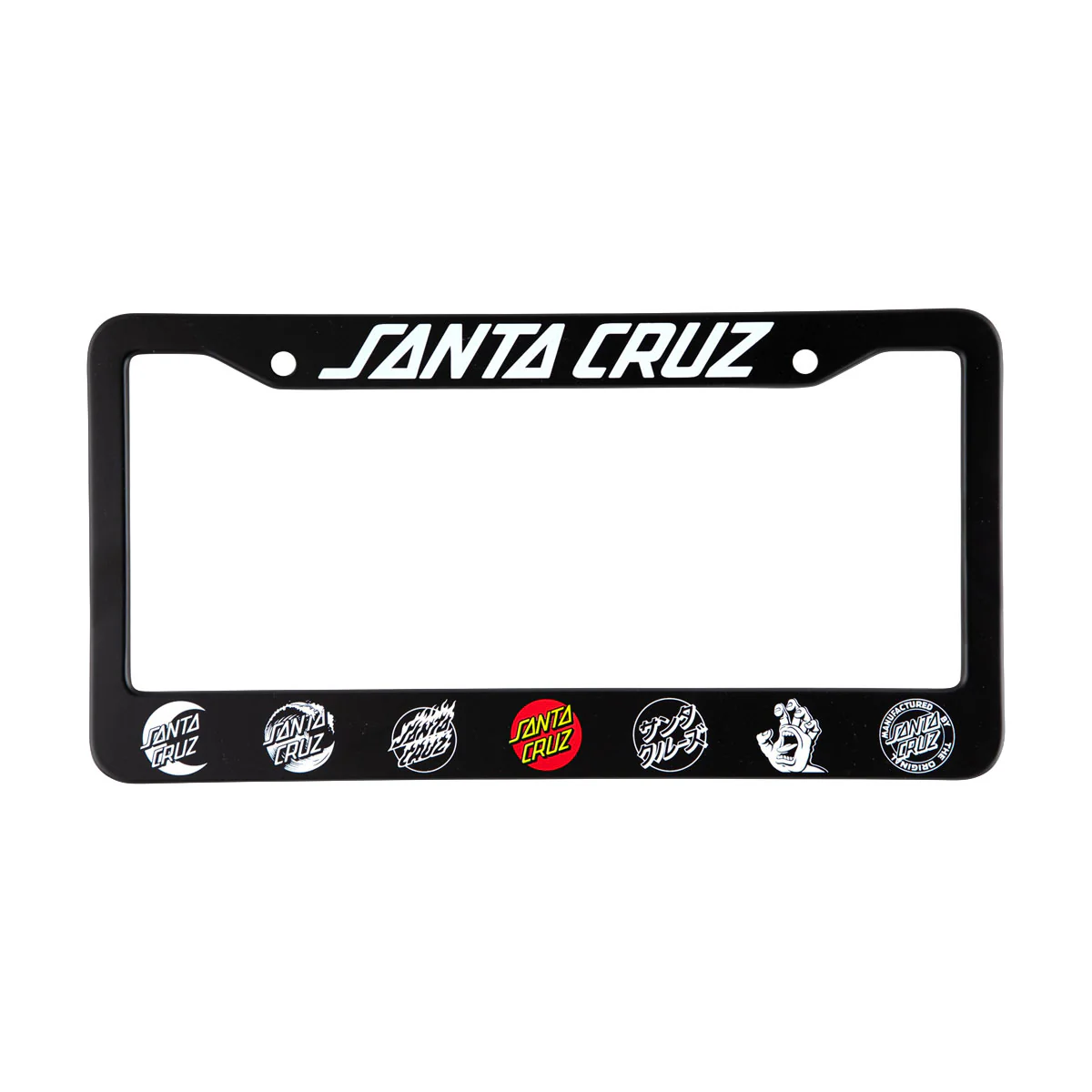 Santa Cruz Logo Classic License Plate Frame - Black