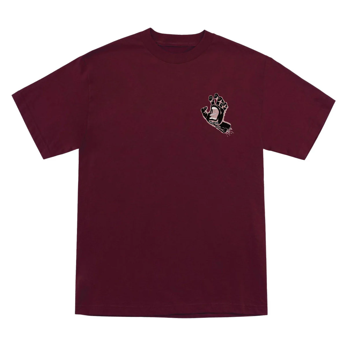 Santa Cruz Screaming Hand T-Shirt - Maroon/Black Rose