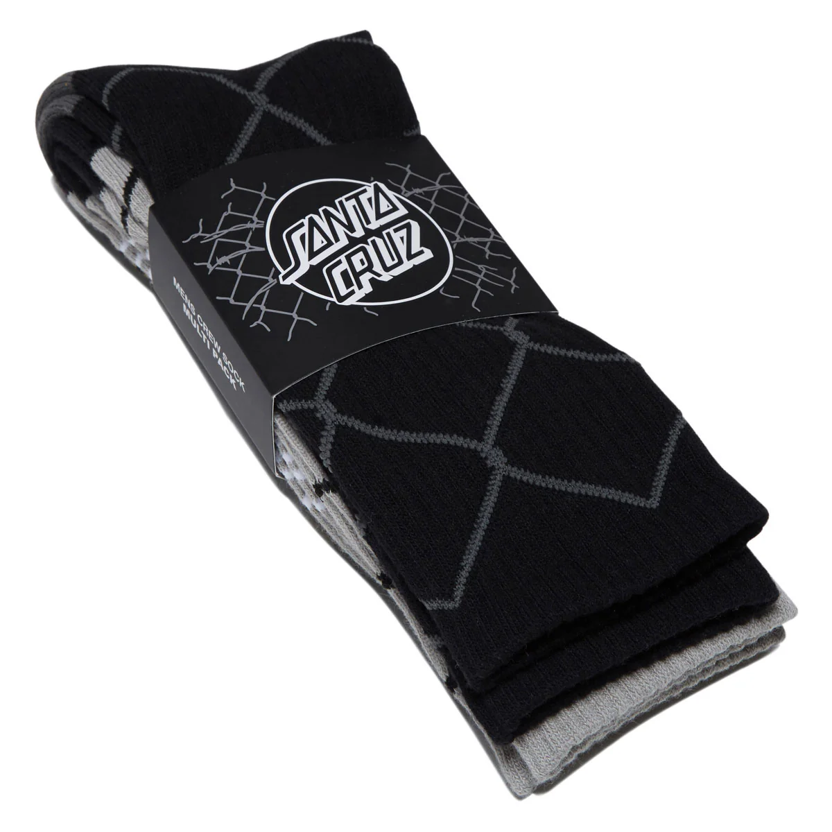 Santa Cruz Spot Chain Crew 2 Pack Of Socks - Black/Grey Multi - Image 2