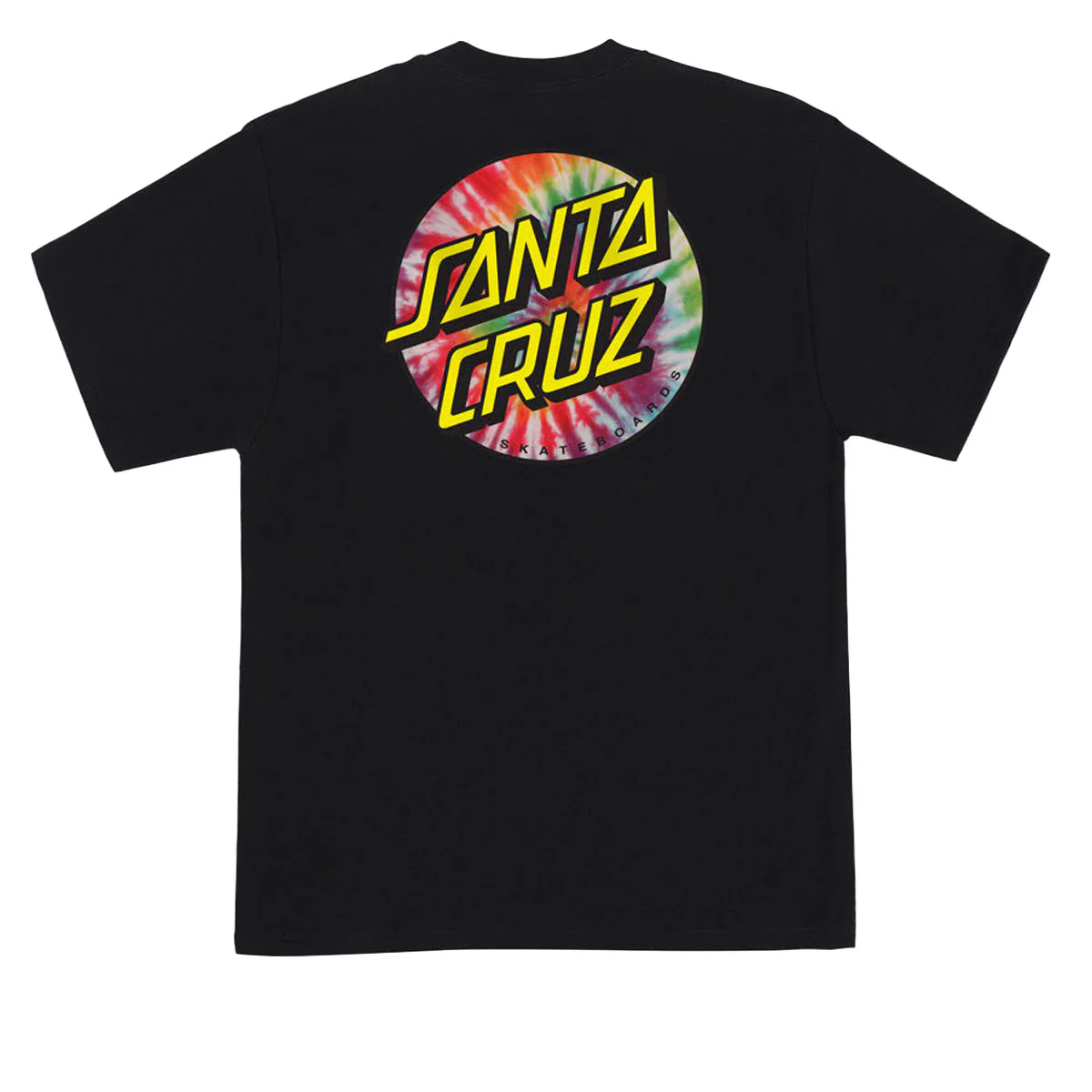 Santa Cruz Tie Dye Dot Chest T-Shirt - Black