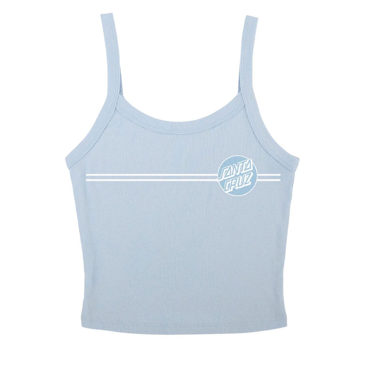 Santa Cruz Womens Opus Dot Stripes Front Crop Tank Top - Solid Baby Blue Blend
