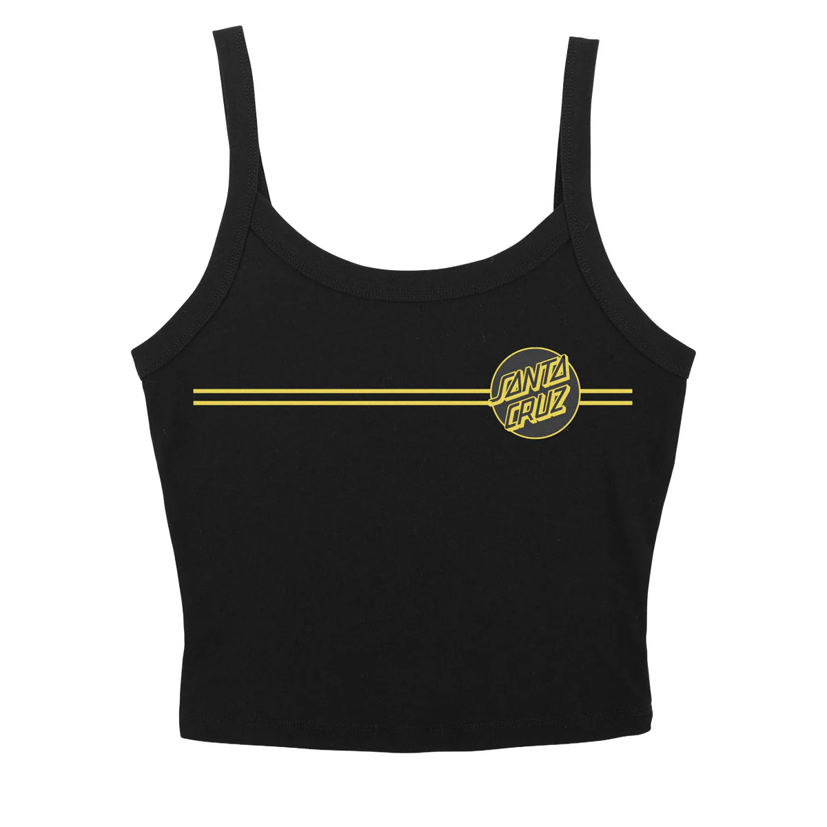 Santa Cruz Womens Opus Dot Stripes Front Crop Tank Top - Solid Black Blend