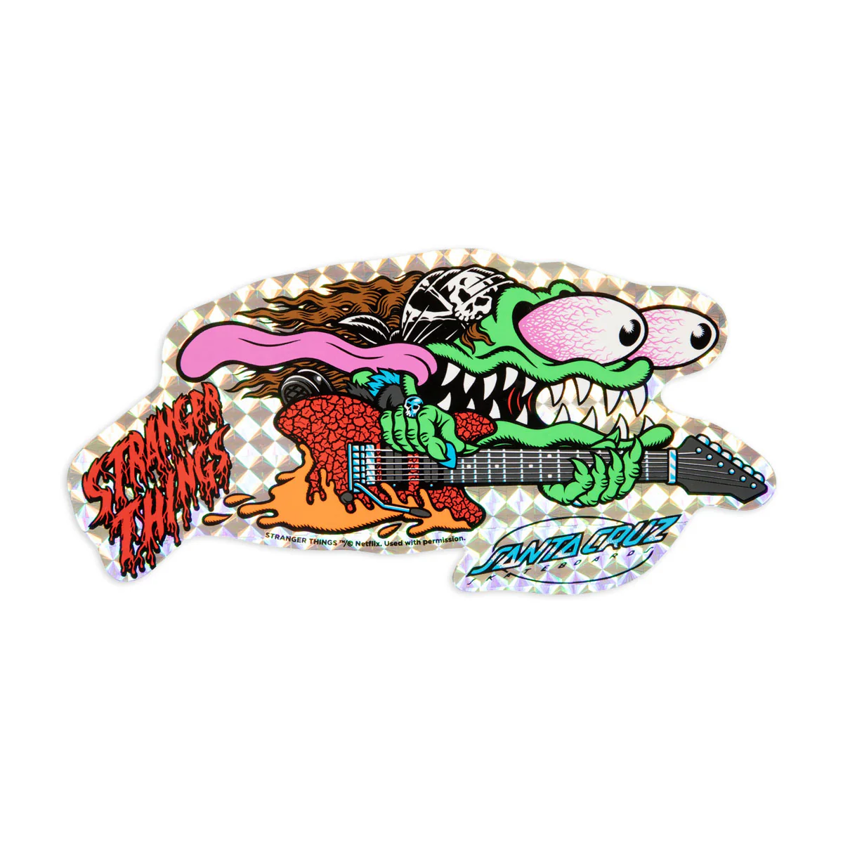 Santa Cruz x Stranger Things Meek Slasher Eddie Reveal Skateboard Complete - Glow In The Dark - 10.10" - Image 5