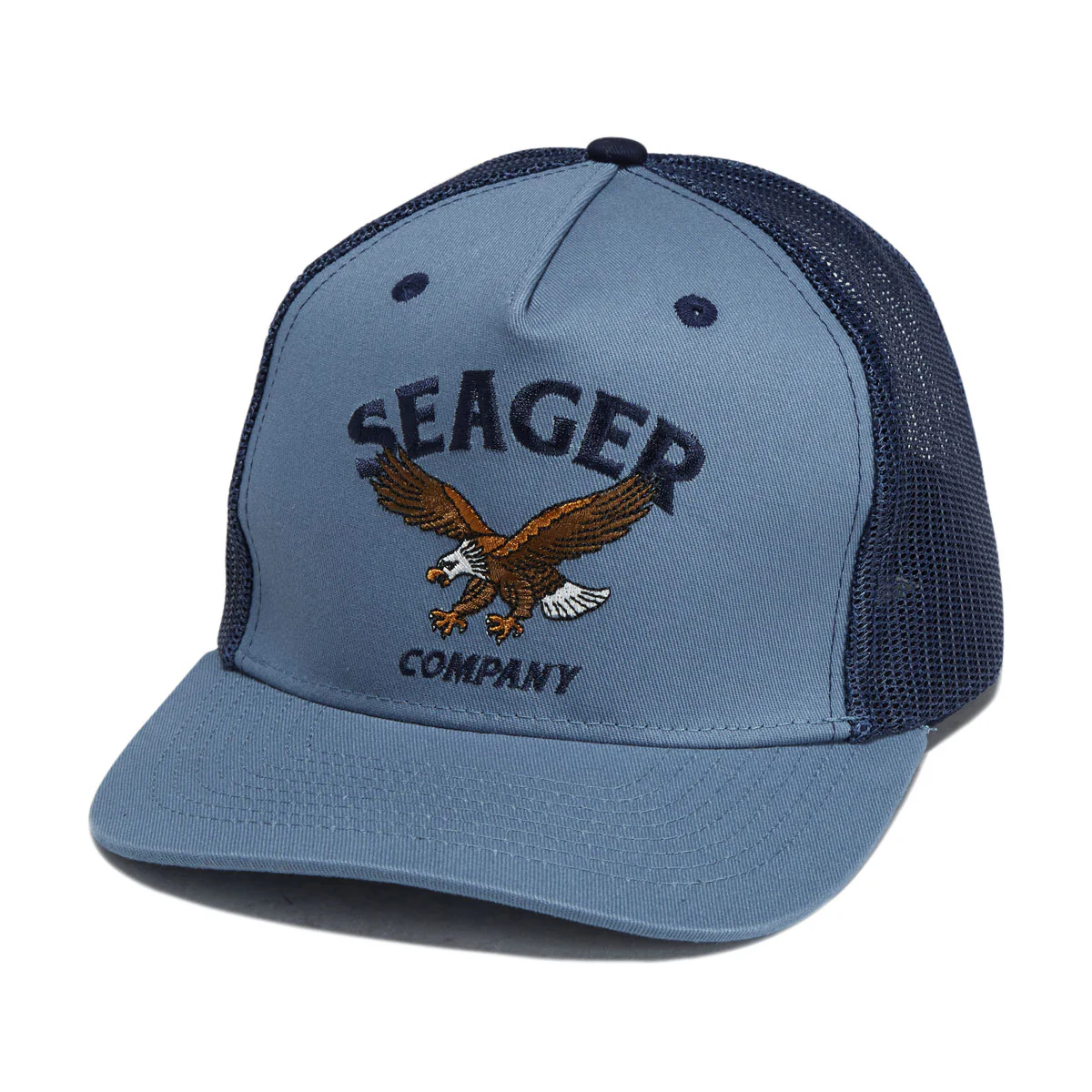 Seager Bradley Trucker Snapback Hat - Faded Denim